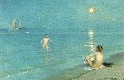 badende drenge en sommeraften ved skagen strand Peter Severin Kroyer